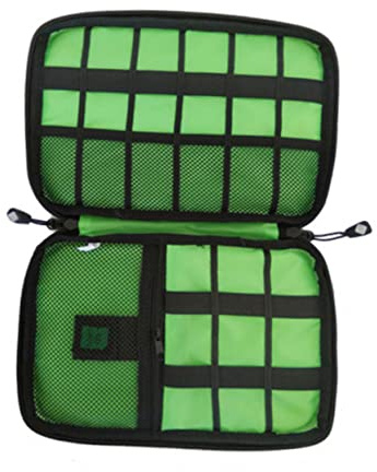 jojofuny 2layer Usb Cable Storage Bag Electronic Organizer Digital Gadget Case for Travel and Home Use for Organizing Cables and Electronics Accessories Dark Blue