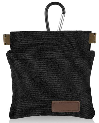 Dimeho Leckerlibeutel für Hunde, Schwarz Hundetraining Leckerlitasche für Hunde Größe Haustier Futterbeutel mit Karabiner Selbstschließende Hand frei Hund Walking Bag Food Dispenser