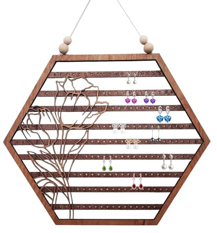 Organisateur de bijoux suspendus - Porte-bijoux pour boucles d'oreilles pendantes, porte-bijoux mural | Organisateur mural pour boucles d'oreilles en bois, rangement pour boucles d'oreilles murales