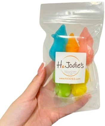 H&Jodie's Sugar Mice Sticks Assorted Colours (5 Mice), Classic Treat with Melt-in-the-Mouth Sweetness in Vibrant Colours, Perfect for Birthday, Christmas, Gifting, Snacking, Decorating for all Age