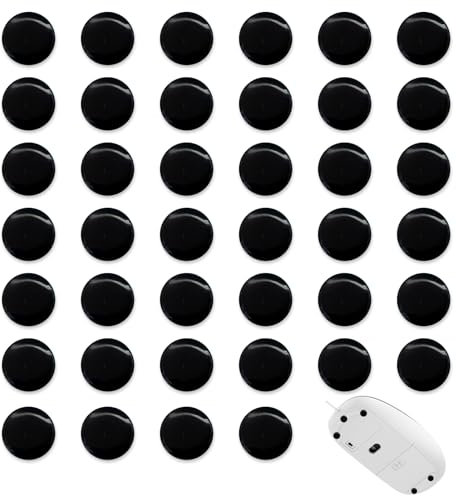 FortuneGlobe 40pcs Pro UHMWPE Mouse Dot Skate(White), 0,8 mm Nero Costruito per giocatori che Cercano Precisione Prestazioni Durature, Movimenti Fluidi, Compatibili con Tappetini in Vetro