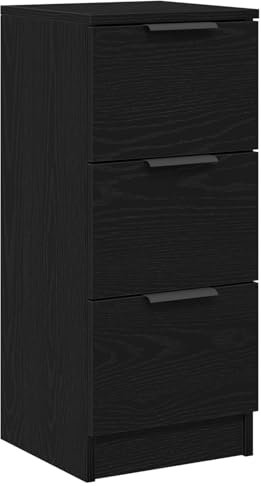 vidaXL Schwarzer Eichen-Sideboard 30x30x70 cm Aus Holzwerkstoff