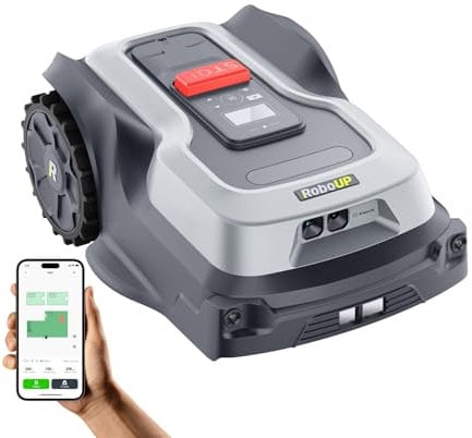 RoboUP T1200Pro Robot Lawn Mower Wire Free, RTK+Vision Ride-on Edge Mapping Mowing for 0.35 Acre Yard, AI Obstacle Avoidance, APP Multi-Zone Management, Automatic Robotic Lawnmower Handle 20° Slope