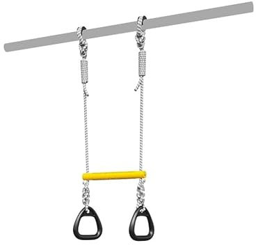 JEFLEX - 2-in-1 Turngerät für Kinder I Höhenverstellbare Reckstange mit Turnringen I Ergonomisch, Outdoor-Spielgerät zur Förderung der Motorik I Belastbar bis 50 kg