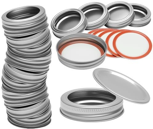 15 StüCk Mason Jar Deckel, 70MM Einmachglasdeckel Einmachgummiringe Auslaufsichere Einmachglas Deckel Wiederverwendbare Schraubdeckel Für Mason Gläser für Pickles, Bonbons Oder Konfitüren