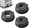 3 Pezzi Tappo Adattatore IBC 3/4,1/2,1 IBC Adattatore per Serbatoio di Acqua S60X6 Filettatura Interna Connettore per Serbatoio dell'Acqua IBC Raccordo in Plastica per 1000 L(Nero)