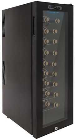 HarBin-Star - Frigorifero per vino, 30 bottiglie, 90 l, illuminazione a LED, freestanding Wine Fridge con touchscreen, porta in vetro rinforzata, 50,5 x 34,5 x 98,5 cm