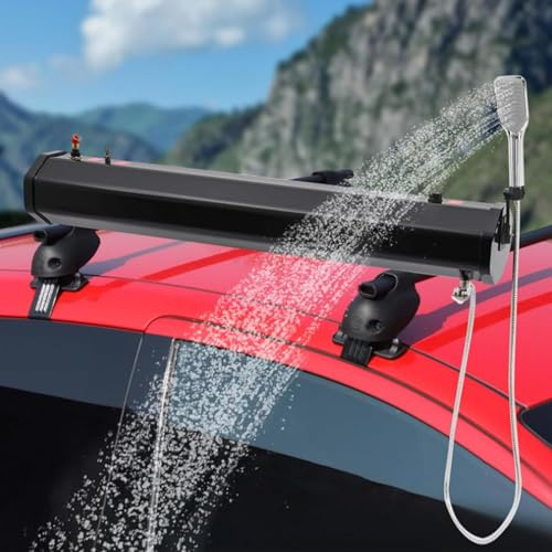 JIADUOFU Tanque de Agua Presurizado 18L/20L/30L para Techos de Auto - Depósito De Agua Multifunción con Calentador Solar para Ducha de Camping, Lavado de Coches y Outdoor 30L