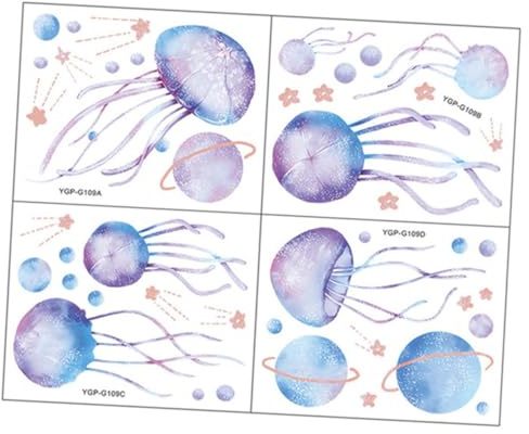 TOBBOMEY Luminous Jellyfish Wandsticker Glow in The Dark Kinderzimmer Wanddeko PVC Aufkleber Selbstklebend Leuchtender Quallen Wandtattoo für Schlafzimmer Nachtlicht