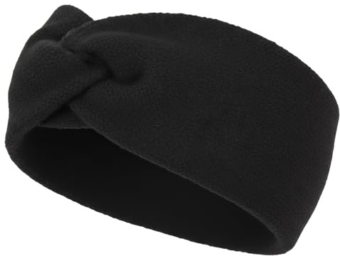 styleBREAKER Damen Feinstrick Stirnband Knoten, Schwarz | Aus Viskose, wärmend und atmungsaktiv gegen Wind und Kälte. Passend für 56-59 cm Kopfumfang. Handwäsche empfohlen.