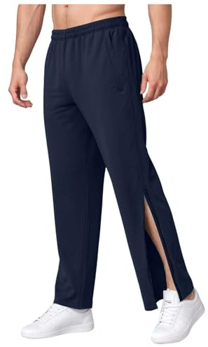Generisch Reha Hose Herren Damen Seitlich Zu Öffnen Baggy Trainingshose mit Seitlichem und Reißverschluss Am Bein Weites Bein Schnellfickerhose Sporthose Freizeithose Breite Jogginghose