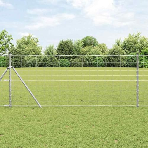 Clôture sauvage argentée - 25 x 1 m - En acier galvanisé - Treillis métallique robuste - Résistant aux intempéries - Pour jardin et poulailler - Montage facile en rouleau - Protection durable