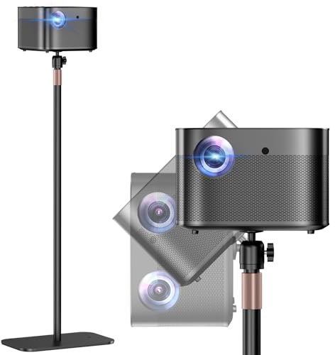 Universal Projector Stand – Height Adjustable Floor Stand with 360° Rotating Ball Head & 1/4 Screw, Heavy-Duty Carbon Steel Base for Projectors, Cameras & Webcams – Home, Office & Studio Use