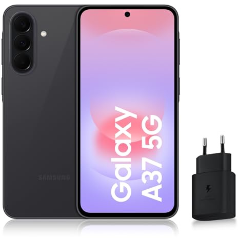 Samsung Galaxy A37 5G, Smartphone Android 5G avec l'IA accesible à Tous, 256 Go, RAM 8 Go, Chargeur Secteur Rapide 25W Inclus, Smartphone déverrouillé, Graphite, Version FR