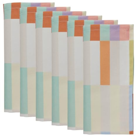 BUTLERS 6er-Set Stoffserviette 42x42cm Baumwolle -Supernatural- Mundtuch im geometrischen Design | Stoffserviette wiederverwendbar, Bunte Tischwäsche | Moderne Tafel Accessoires für Esszimmer & Küche