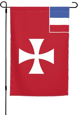 Drapeau des îles Wallis et Futuna - Drapeau de jardin double face - 30,5 x 45,7 cm - Décoration extérieure - Impression intégrale résistante à la décoloration - Bannière décorative saisonnière pour