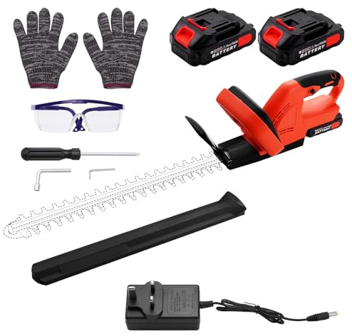 Teodute 21V Akku Rasentrimmer, 51cm SK5 Lasermesser, 13mm Schnittstärke, 3-in-1 Elektrischer Rasenkantenschneider mit 2 Akkus & Sicherheitszubehör für Hecken Sträucher und Büsche