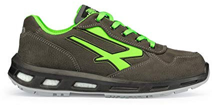 U-Power Red Lion Yoda, Unisex-Sicherheitsschuhe, leichte, Flexible, pannensichere Lederturnschuhe, mit Infinergy-Einsatz, mit Aluminium-Zehenkappen - Grey & Green 46