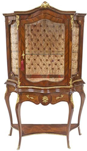 Casa Padrino Barock Vitrine 105 x 42 x H. 174 cm - Barock Möbel - Vitrinenschrank - Wohnzimmerschrank