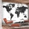decomonkey Fototapete Weltkarte 350x256 cm Design Tapete Fototapeten Vlies Tapeten Vliestapete Wandtapete moderne Wand Landkarte Kontinent schwarz weiß