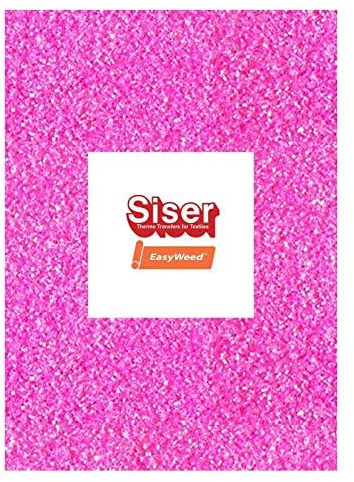 A4 Vinyl Sheets - Siser Easyweed - HTV Iron On Heat - Pink Neon Glitter - Choose Quantity (2 x Pink Neon Glitter - A4 Sheet HTV)