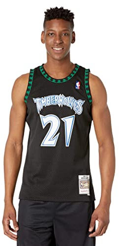 Mitchell & Ness NBA Minnesota Timberwolves Kevin Garnett Trikot Herren schwarz/hellblau, L