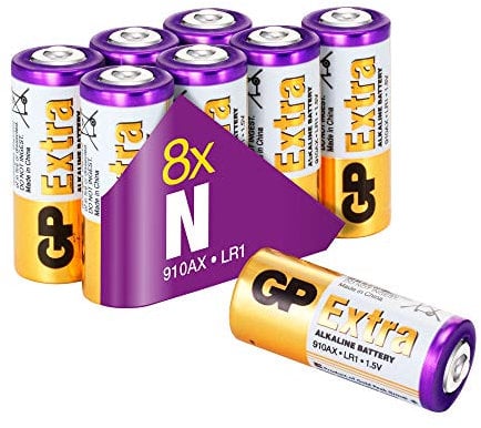 Batterie LR1 - Set da 8 | GP Extra | Pile Specialistiche Alcaline da 1,5V LR 1 / N /MN9100 / E90 - Lunga Durata