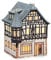 Lindenwirt in Rüdesheim aus Porzellan – Windlicht Lichthaus Miniatur-Modell – B14 x H18 x T14cm - detailgetreues Dekohaus für Weihnachtsdorf Miniaturwelt Winterdeko Sammlerobjekt Weihnachtsdekoration
