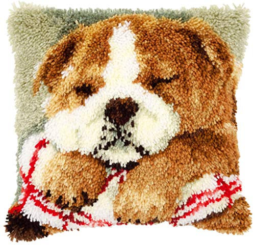 ROCKY&CHAO Myriad Choices DIY Latch Hook Kits 3D Stereo Embroidery Cushion Cover Cross Stitch Sofa Cushion Cover for Children and Adults Animal Picture