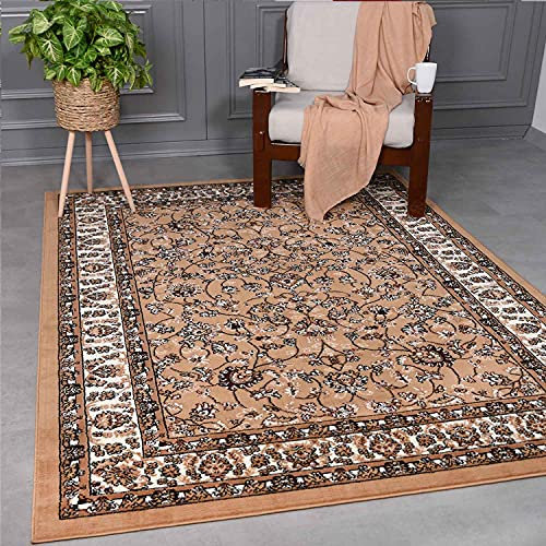 VIMODA Teppich Klassisch Orient Blumenmuster dicht gewebt Wohnzimmer Schlafzimmer Läufer, Maße:40x60 cm