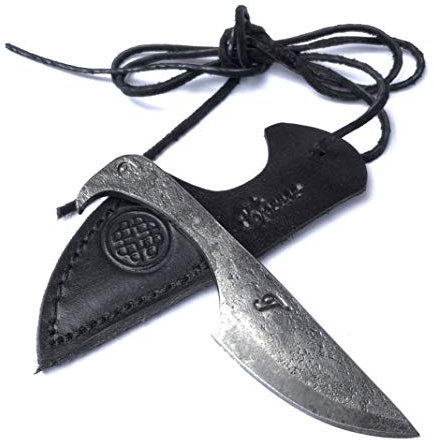 Toferner - Cuchillo de flamenco, color negro, cuchillo forjado a mano – Deporte – Caja de cuero genuino hecha a mano – Hoja pulida y endurecida hermoso producto