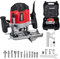 TEENO Electronic Wood Router 240V, 1/4 1200w Laminate Wood Working Joiners Tool, Compact Router with Trimmer Base+12 Tools Set