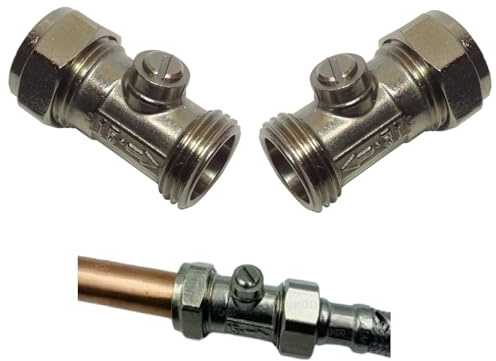 UKDD® 15mm x 1/2 Male Flat Faced Threaded Isolation Ball o fix Valves Straight for 1/2 Flexible Tap Connector (Pair)