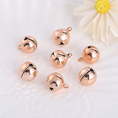 LUMoony 50Pcs12mm Klein Glöckchen Mini Bastelglocken Glöckchen Schellen Glocken Metallglöckchen Bunte Glocken Kleine Glocken zum Basteln Jingle Bells Glöckchen Weihnachtsschmuck DIY Schmuck