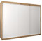 MEBLE KRYSPOL Tokyo 250 Kleiderschrank mit DREI Schiebetüren für Schlafzimmer – moderner Aufbewahrungsschrank mit Kleiderstange und Regalen – 250x200x62cm - Artisan + Mattweiß