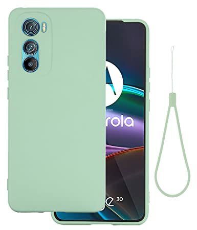 BRAND SET Handyhülle für Motorola Edge 30 5G Silikon Hülle, mit Mikrofasertuch Futterkissen Soft Touch Schutzhülle für Motorola Edge 30 5G-Grün