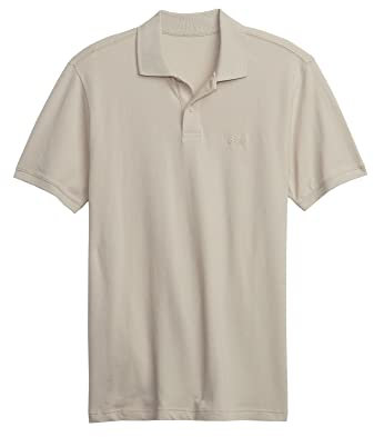 GAP Herren Logo-Piqué-Poloshirt Polohemd, Mondstein, XX-Large