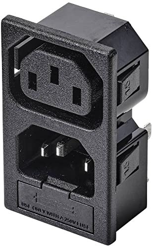 TRU Components TC-10088388 Kaltgeräte-Steckverbinder C13 Buchse, Einbau vertikal, Stecker, Einbau vertikal Gesamtpolzahl: 3 10A