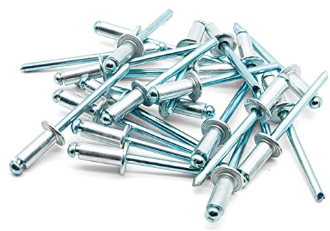 Hippo Hardware (6.4mm X 10mm) Pop Rivets Dome Head Open End Blind with Aluminium Body and Steel Mandrel (Pack of 30)