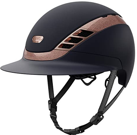 ABUS PIKEUR AirLuxe Supreme L.V. Reithelm Midnight Blue - rosé Gold, Größe:S