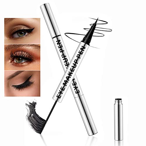 2-In-1-Mascara-Eyeliner,Wimperntusche,Wimpernfarbe Schwarz,Wimperntusche Lange Wimpern,Mascara Wasserfest,Schwarzer Eyeliner,Schnell Trocknendes,NatüRliches,Langanhaltendes Augen-Make-Up