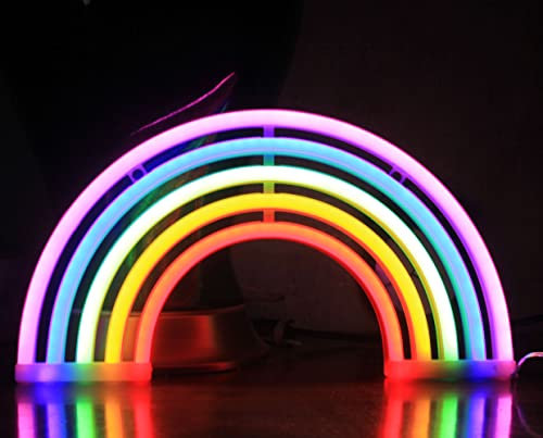 DAKABUKA Regenbogen-Neonschilder, Nachtlichter für Wanddekoration, USB- oder batteriebetrieben, für Schlafzimmer, Kinderzimmer, Wohnzimmer, Bar, Weihnachtsdekoration