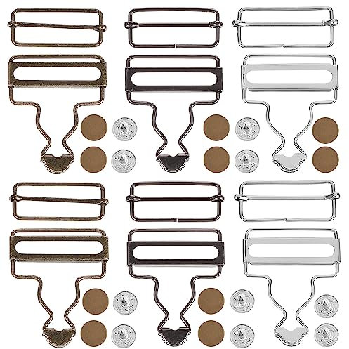 TEHAUX Silver Clasp for Dungarees Overall Buckles Replacement Metal Suspender Buckles
