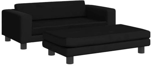 vidaXL Hundebett, Hundekissen mit Verlängerung für extra Schlafbereich, Hundesofa Hundecouch für kleine Hunde Haustiere, Haustierbett Katzenbett, Schwarz Samt
