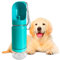 Portable Dog Water Bottle with Feeder, Portable Pet Drinker and Feeder – 2 in 1 Pet Bottle, 350 ml Water and 100 g Food, Stainless Steel and BPA Free (Green)