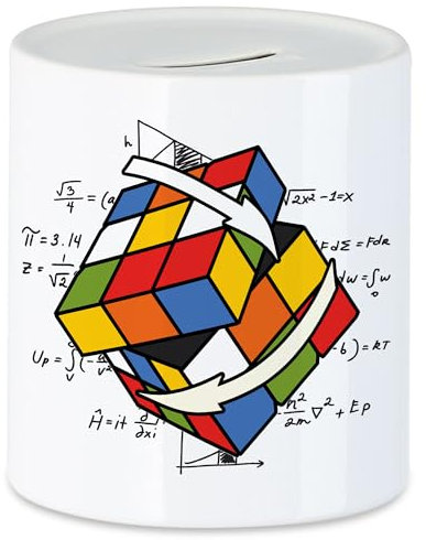 Hey!Print Zauberwürfel Tasse Rubik Cube Magic Würfel Retro Rubi Vintage Nerd Spardose