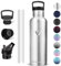 Vikaster Edelstahl Trinkflaschee, 500ml Thermosflasche, BPA-frei Trinkflasche, Thermosflasche mit Strohhalm, Trinkflaschee für Schule, Sport, Fahrrad, Camping, Fitness, Outdoor
