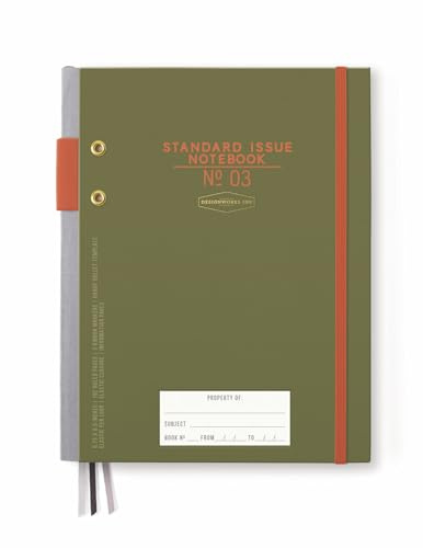 DesignWorks Ink Notizbuch, Standardausgabe, Armeegrün und Chili, Nr. 3, Tagebuch mit 192 linierten Seiten, elastischem Verschluss, Stifthalter und 3 Lesebändchen für Arbeit, Schreiben, Journaling – 17