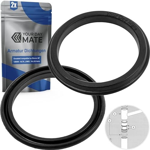 Corps de robinetterie Jeu de joints, 2 pcs, compatible avec BlancO ALTA, ALTA COMPACT, ALTA-F, LINEE, TALOS, remplacement de l'art. No. 128600, Kit de joints de corps NF robinetterie d'évier