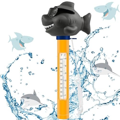 Thermometer Pool, Schwimmende Pool Wassertemperatur Thermometer Leicht Ablesbar Schwimmende Schwimmend String Bruchfest Wasserthermometer Schwimmbadthermometer, Temperatur Thermometer für Aquarien (A)